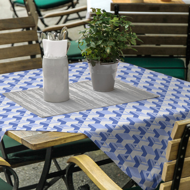 Classic Skyscrapers Tablecloth, Blue/White