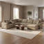 Canapé modulaire en forme de U de 134 po, canapé en chenille 5 places avec méridienne, porte-gobelets, tiroir de rangement et 3 coussins-345292879