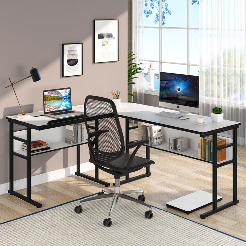 Bureau en L, Blanc