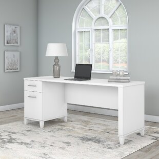 Brooklyn + Max Argyle Wood Modern Industrial 72 inch Wide Wide Desk in White