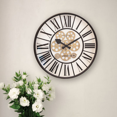 William 20-Inch Moving Gear Wall Clock
