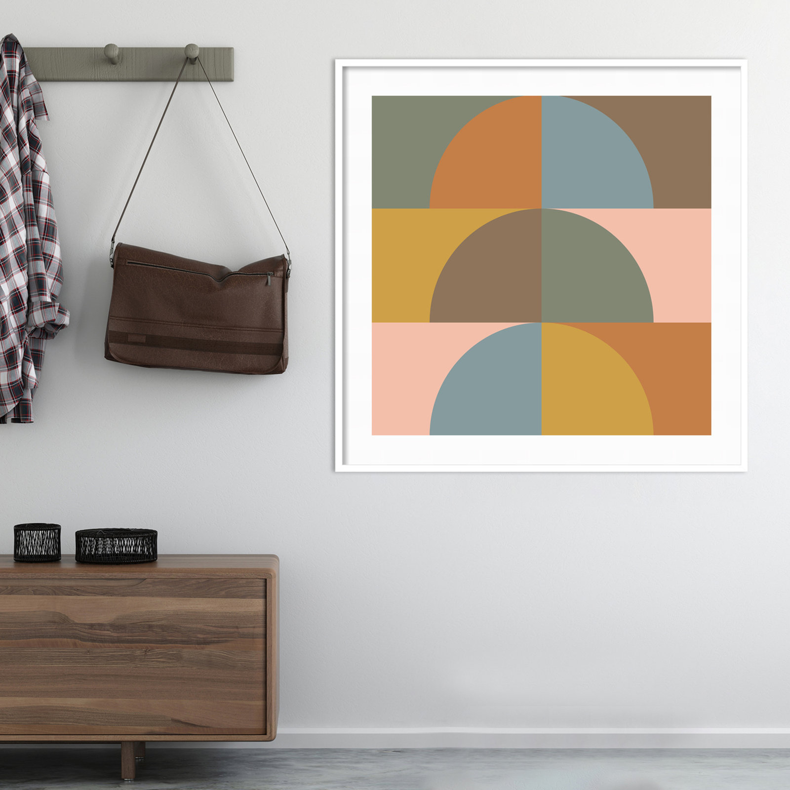 Autumn Vibes by Beth Vassalo, Natural Framed, 41.38" H x 41.38" W x 0.875" D