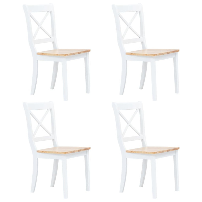 17.7'' H Solid Wood Side Chair, Light Wood/White