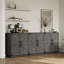 Buffet de 30,7 po de largeur avec tablette réglable et armoire de rangement-2099262464