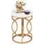 Table de bout ronde 20 po avec plateau en faux marbre