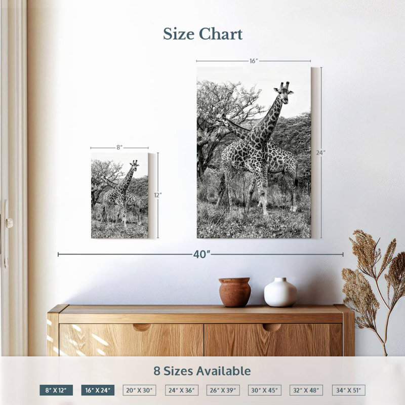 Brampt Giraffe Mother And Young I, 12" H x 8" W