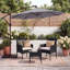 Ensemble de conversation de patio en osier 3 pièces avec parasol en porte-à-faux-515705216-515705218