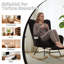 Ensemble fauteuil berçant à oreilles en tissu Teddy et repose-pieds, fauteuil à bascule d'allaitement avec poche de rangement latérale, mouvement de glissement fluide, base en bois massif sécurisée, fauteuil d'appoint confortable pour le salon-2014648245