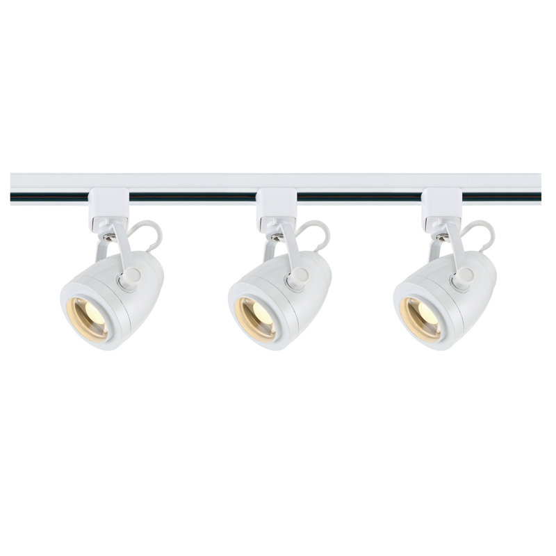 Ensemble d'éclairage sur rail 3 lumières 3 watts à DEL 12 watts par tête 3000K 4 pieds 36 degrés , Blanc
