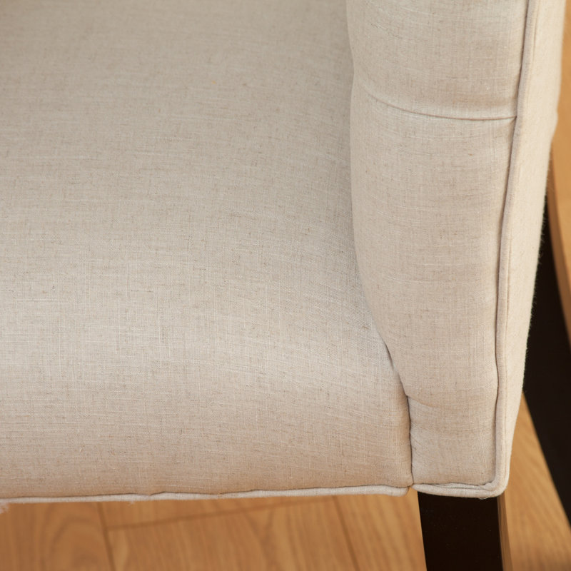 Chaise d'appoint capitonnée et espresso Centerton, Naturel naturel
