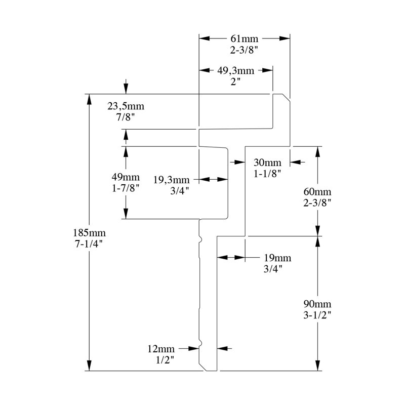 2 in x 7-1/4 in x 78-3/4 in Primed White Plain Polyurethane Crown Moulding