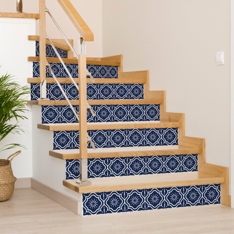 Carreau de mosaïque auto-adhésif en vinyle 8 po x 8 po, Bleu
