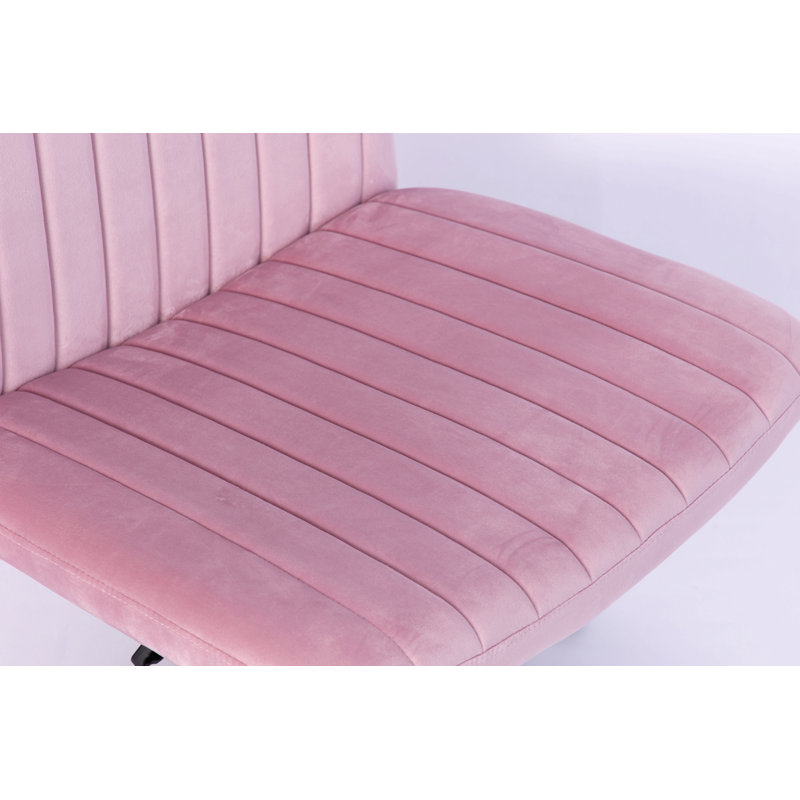 Chaise de bureau moderne en lin, Velvet, Light Pink