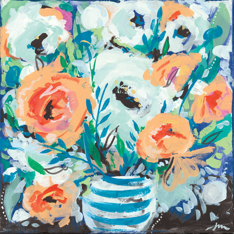 Fancy Florals par Jessica Mingo - reproduction, H 12 po x l 12 po, Non, Wrapped Canvas