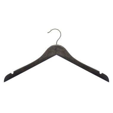 Super Heavy-Duty 17 inch Wide Black Plastic Adult Shirt Hangers with Swivel  Hook and Notched Shoulders (Quantity 25) (Black, 25)