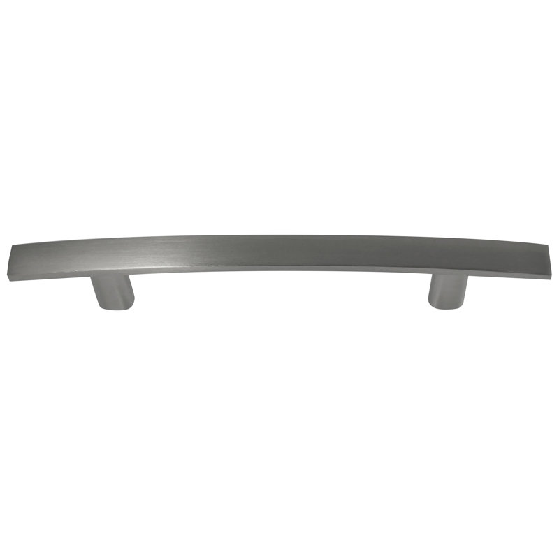 Poignée d'armoire arquée en nickel satiné de 3-3 / 4 po (96 mm) Laurey Contempo, Nickel satiné
