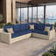 Canapé modulaire d'extérieur en forme de L de 116 po avec coussins Sunbrella Henri-1253964009