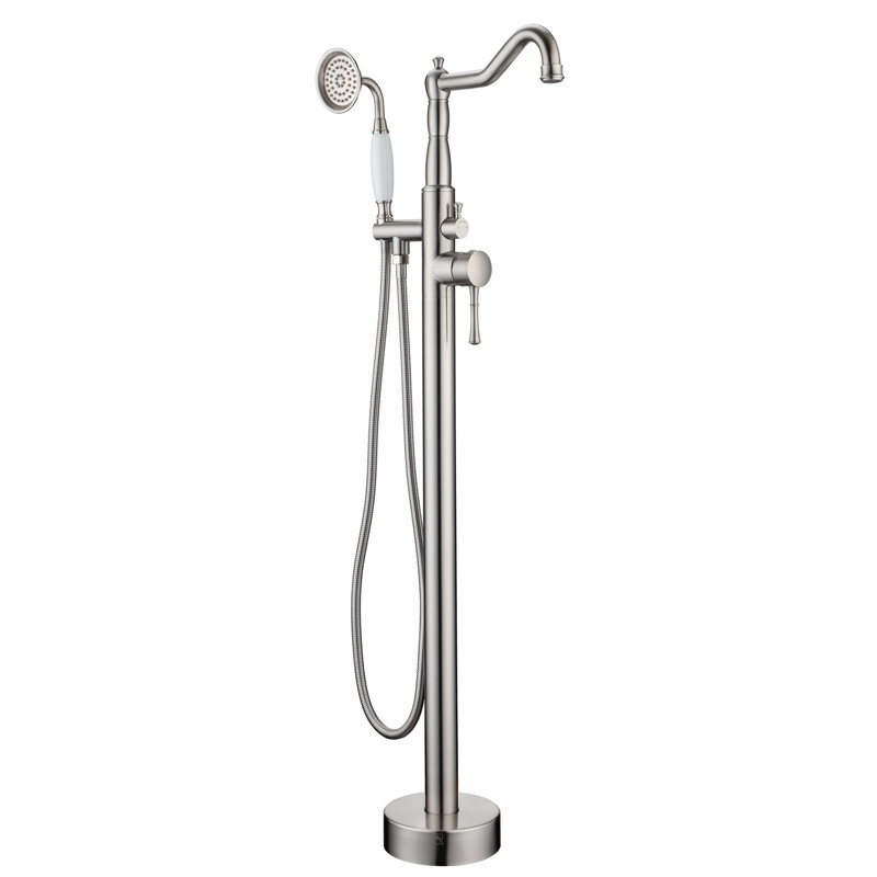 Caruthers 1 Handle Floor Roman Tub Faucet with Diverter