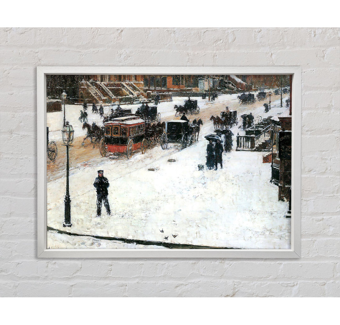 Hassam Fifth Avenue In Winter - Einzelner Bilderrahmen Kunstdrucke auf Leinwand