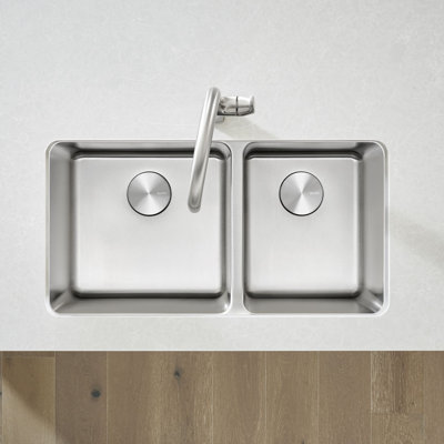 Formera 33" 60/40 Double Bowl Undermount Stainless Steel Kitchen Sink
