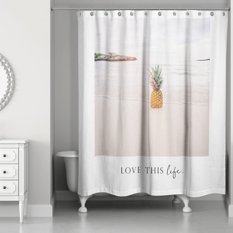 Rideau de douche simple love the beach life Glassell