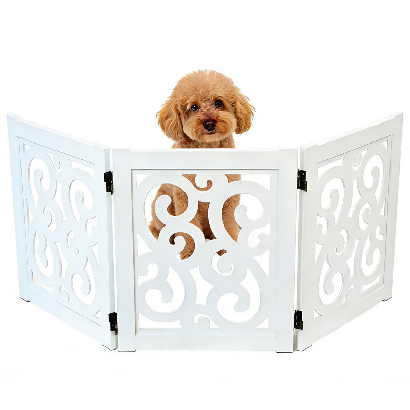 Barrière pour animaux 3 panneaux Ashfield & Harkness - Scroll - Blanc, Blanc