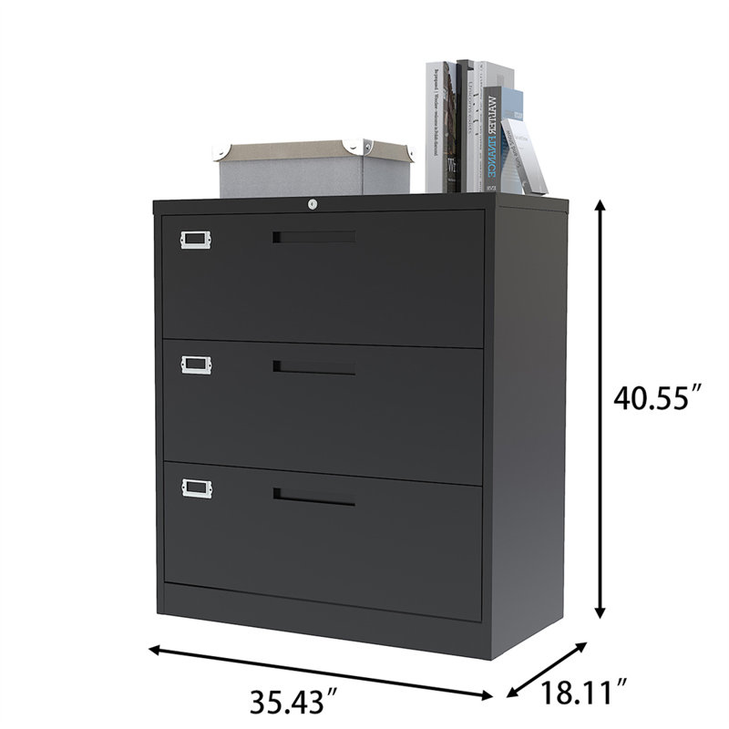 Commode décorative 3 tiroirs Tieshia Steel