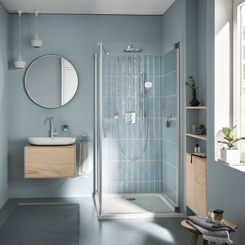 Tempesta 110 Square 24in Shower Rail Set, 3-Spray, StarLight Chrome