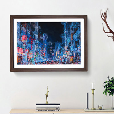 Ho Chi Minh City in Vietnam in Abstract - Picture Frame Graphic Art Print on MDF