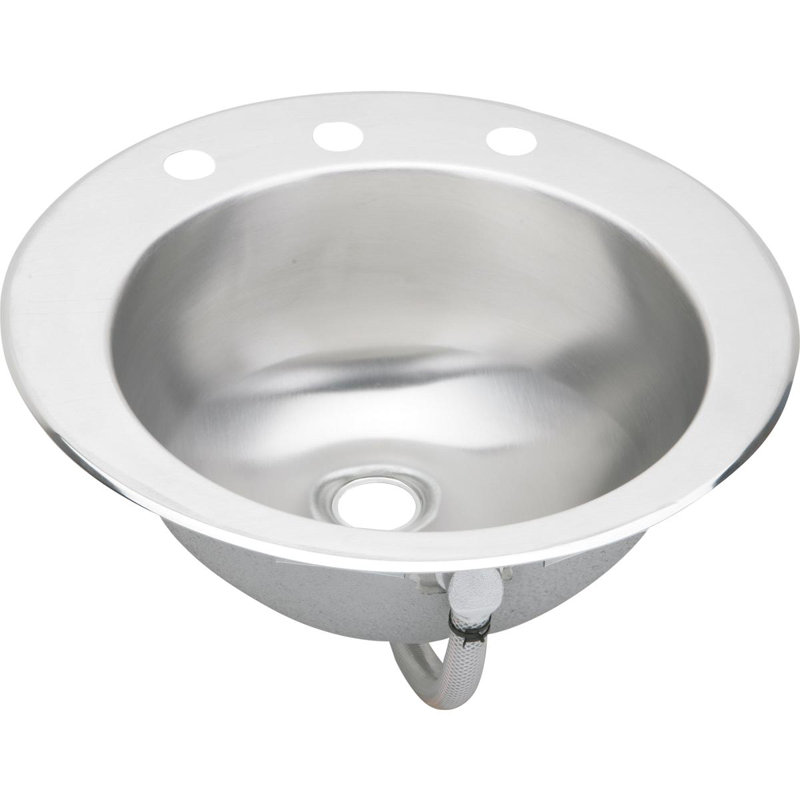 Asana Circular Drop-In Bathroom Sink with Overflow, 3 hole
