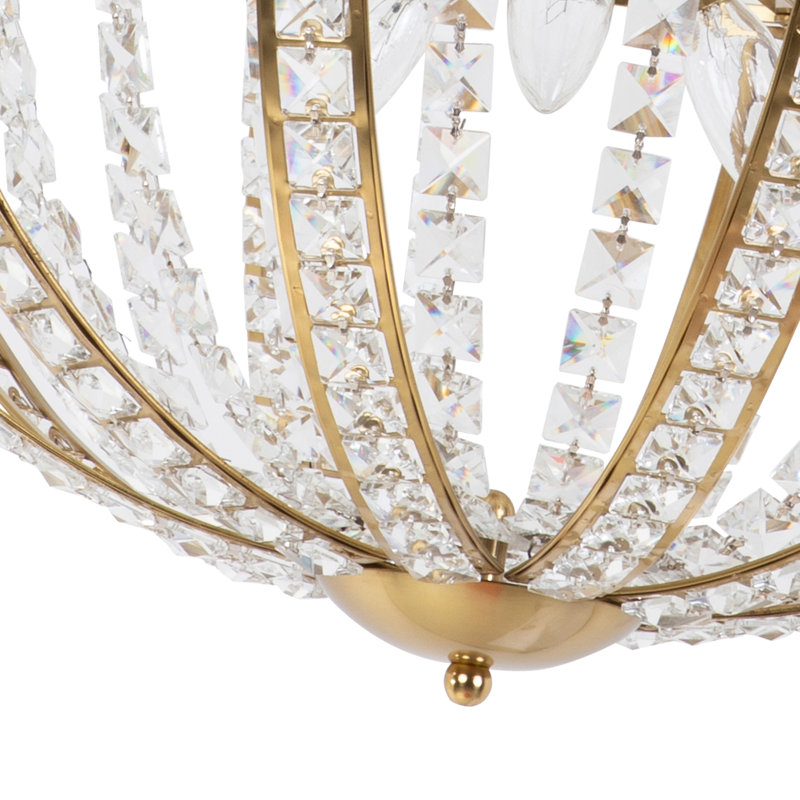 Lustre empire à intensité variable en cristal doré 9 lumières Joela