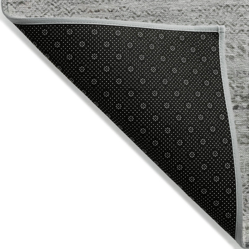 Tapis intérieur lavable rayé gris 8 pi x 10 pi