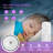 19" 7-ABS-Blade White Flush Mount Ceiling Fan Light With RGB Light, Remote Control, APP, Modern Small for Bedroom