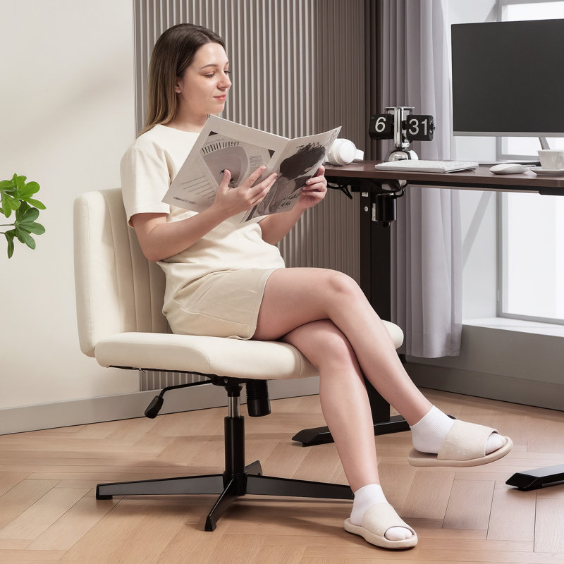 Linen Office Chair, Cream