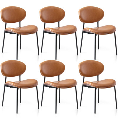 Chaises de salle à manger rembourrées en cuir de polyuréthane, chaises d'appoint pour les salles à manger, les cuisines et les salons