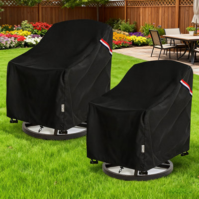 2 Pack Waterproof Patio Chair Covers 33X35x36 Inch, Oxford Fabric Outdoor Swivel Chair Covers With Air Vents & Windproof Buckles For All Weather Protection