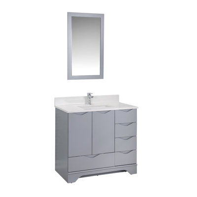 Ensemble de meuble-lavabo simple l 35,4 po avec miroir Lalu