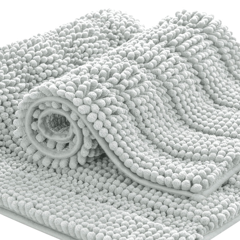 Tapis pour salle de bain Faddis, Simple - L 60 po x l 24 po, Gris clair