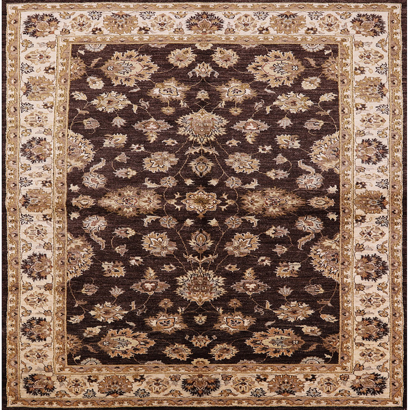 Tapis oriental noir / ivoire Hampartsum, Carré 4 pi
