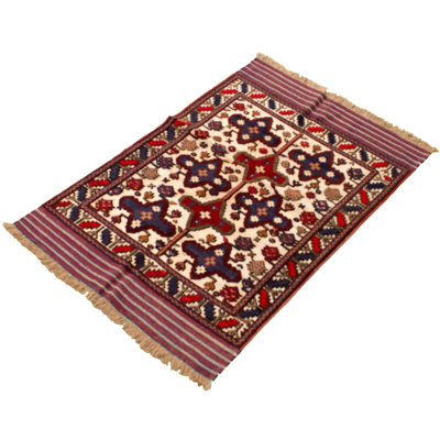 Tapis unique en laine noué à la main 3 pi 11 po x 5 pi 9 po nouvel âge Haili