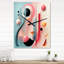 Fleurs de rythme en rose et bleu I - Très grandes horloges murales géométriques modernes-99636085