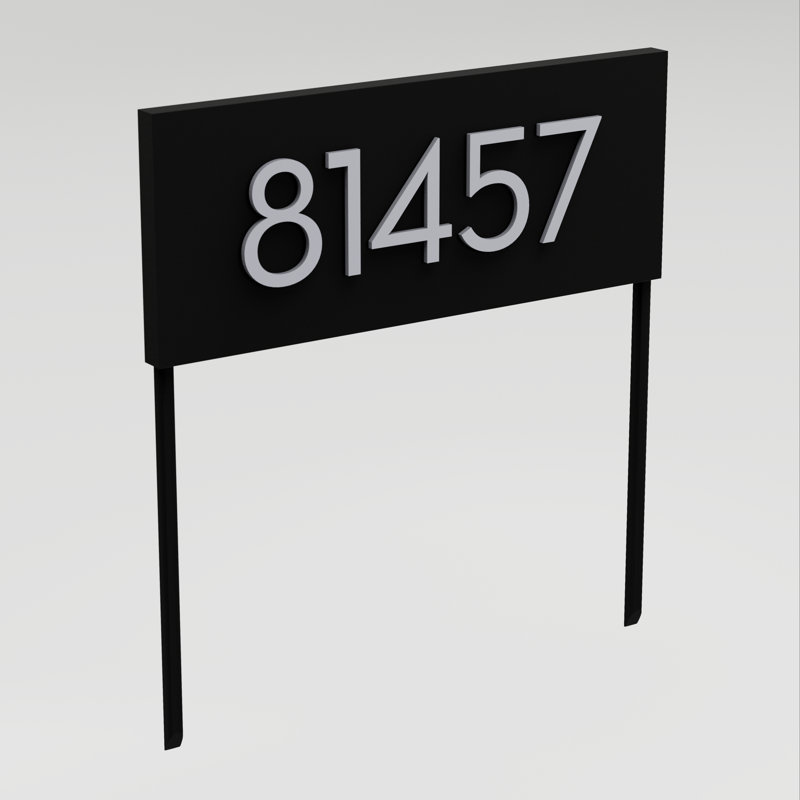 Panneau d'adresse en acier Hi voisin, Noir, Argent, Oui