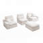 Canapé d'angle en L avec dossier haut, tissu chenille flammé, sans assemblage requis-1699830590