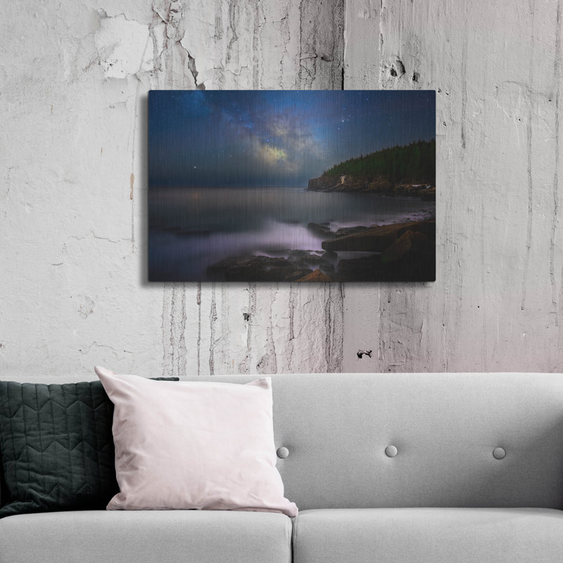 «Milky Way Over Otter Cliff» par Rick Berk, art mural en métal, H 24 po x l 36 po