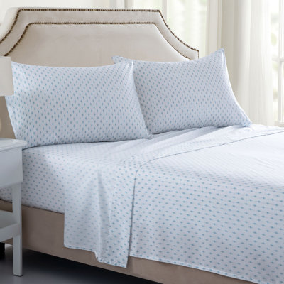 Ensemble de draps en microfibre à motif géométrique sergé