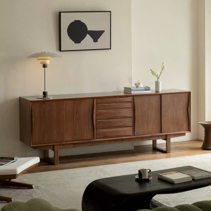 Retro Design Sideboard, 31.5" H x 86.61" W x 17.72" D