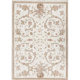 Hand-Knotted High-Quality Ivory Area Rug