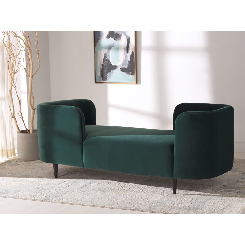 Midway Velvet Chaise Lounge, Dark Green