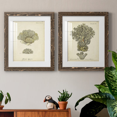Toile encadrée écru corail