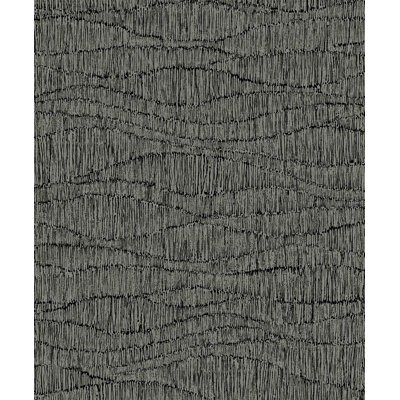 Designs Charcoal Tatiana Waves Non-Woven Unpasted Wallpaper